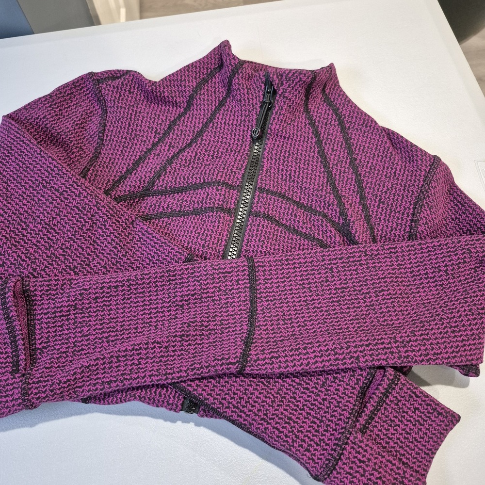 Lululemon Define Jacket Womens 10 Deep Fuschia Teeny Tooth Fitted Fall Hiking